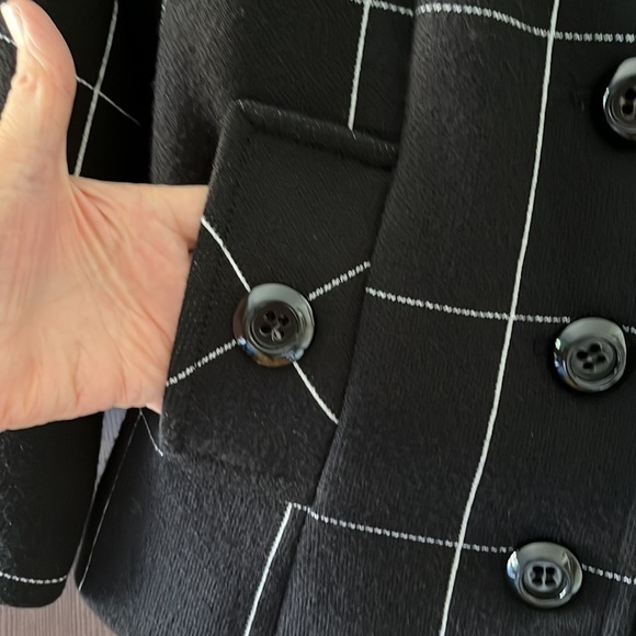 Per se wool blend black with white striped jacket. Size 2. Super cute! - Picture 7 of 11